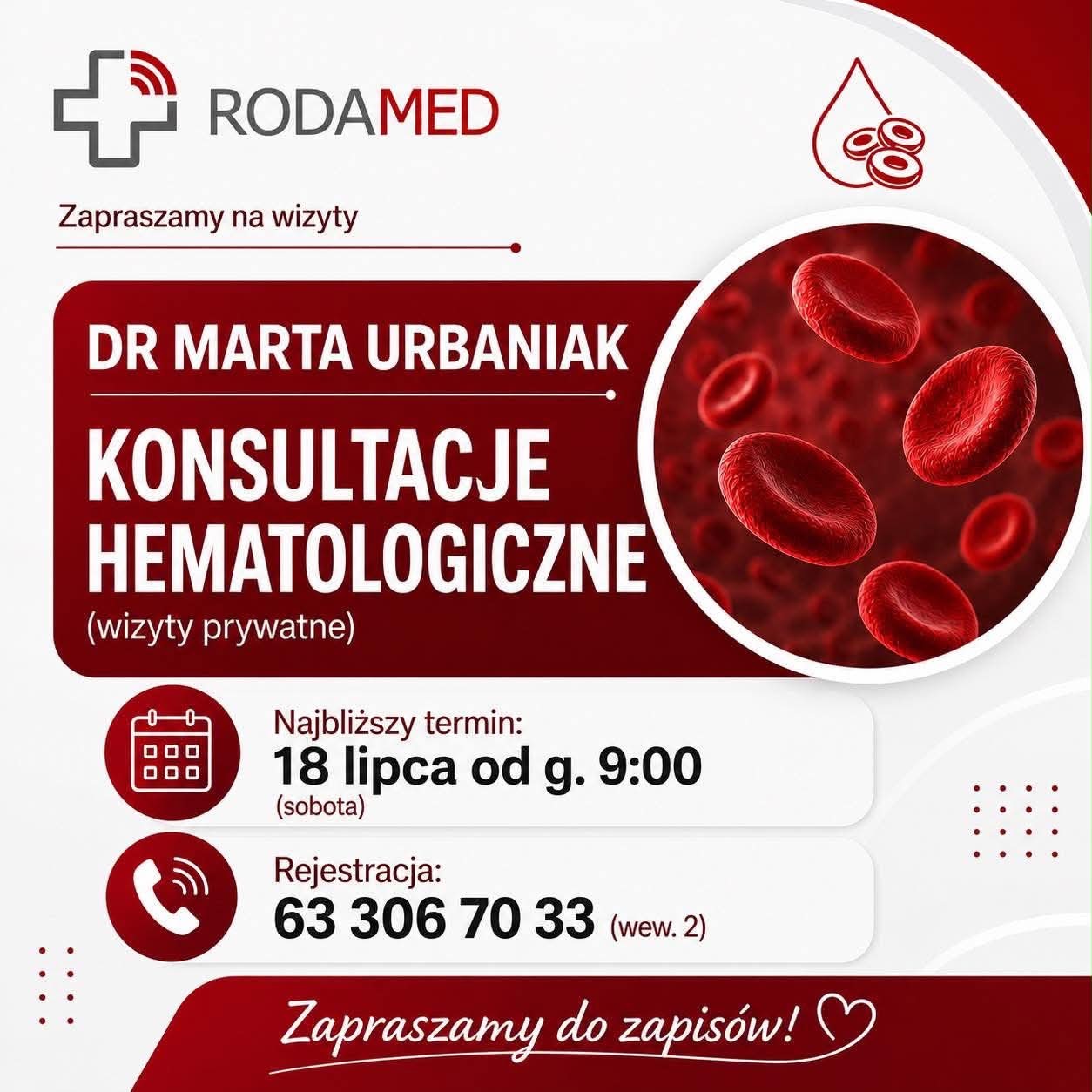 dr Marta Urbaniak - konsultacje hematologiczne